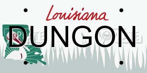 DUNGON Louisiana License Plate