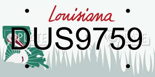 DUS9759 Louisiana License Plate