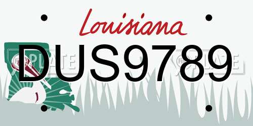 DUS9789 Louisiana License Plate