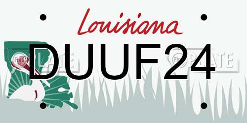 DUUF24 Louisiana License Plate