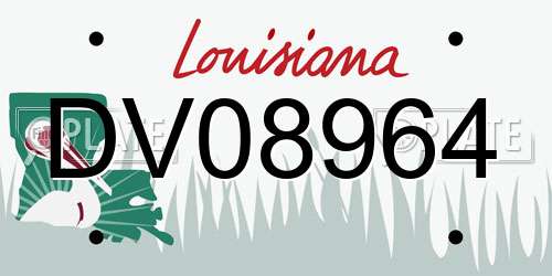 DV08964 Louisiana License Plate