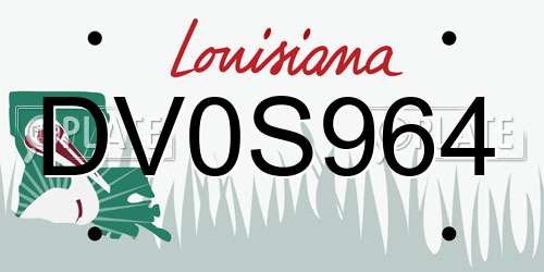 DV0S964 Louisiana License Plate