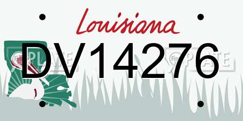 DV14276 Louisiana License Plate
