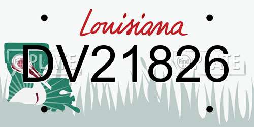 DV21826 Louisiana License Plate