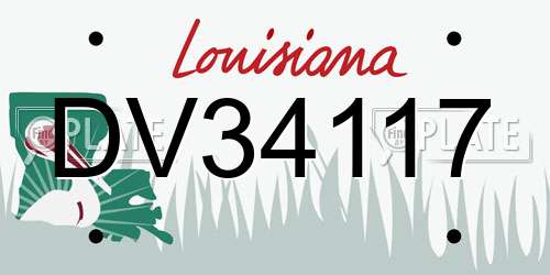 DV34117 Louisiana License Plate