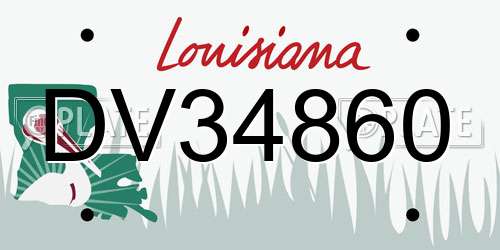 DV34860 Louisiana License Plate