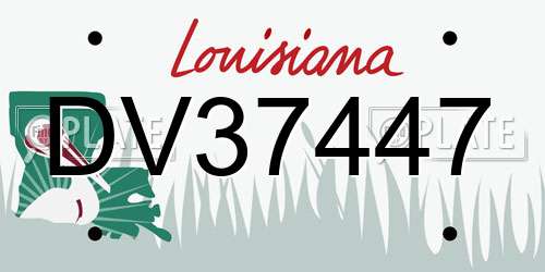 DV37447 Louisiana License Plate