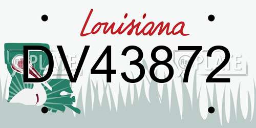 DV43872 Louisiana License Plate