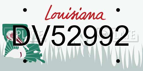 DV52992 Louisiana License Plate