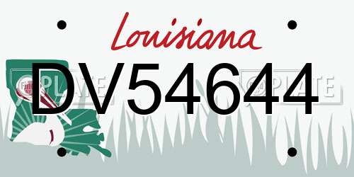 DV54644 Louisiana License Plate