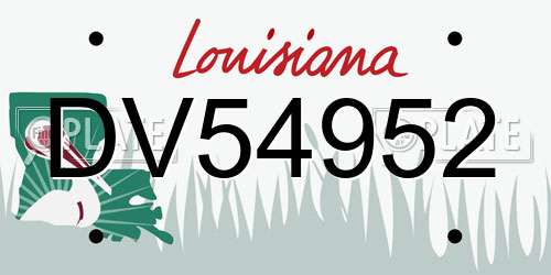 DV54952 Louisiana License Plate