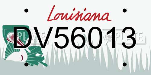 DV56013 Louisiana License Plate