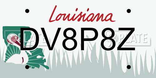 DV8P8Z Louisiana License Plate