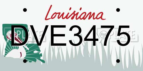 DVE3475 Louisiana License Plate