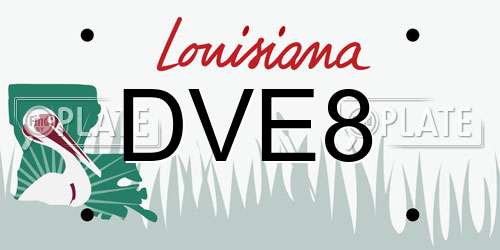 DVE8 Louisiana License Plate
