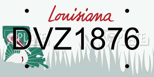 DVZ1876 Louisiana License Plate