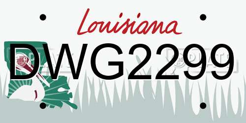 DWG2299 Louisiana License Plate