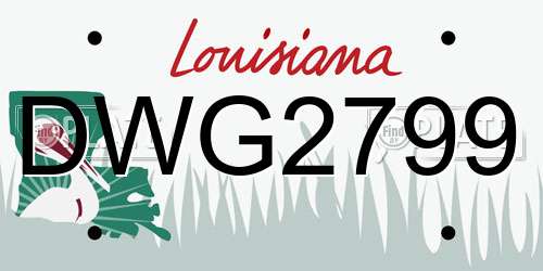 DWG2799 Louisiana License Plate