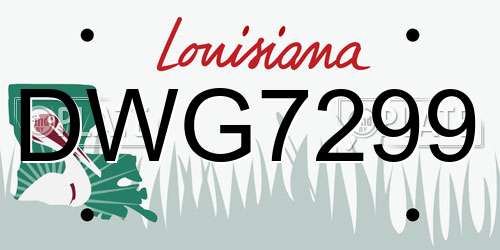 DWG7299 Louisiana License Plate