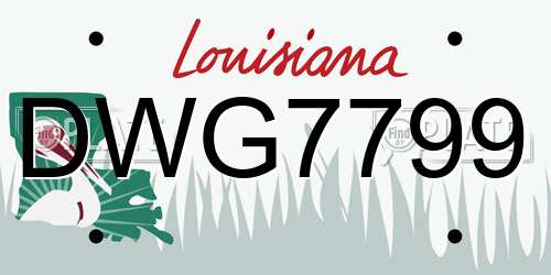 DWG7799 Louisiana License Plate