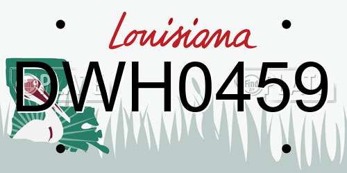 DWH0459 Louisiana License Plate