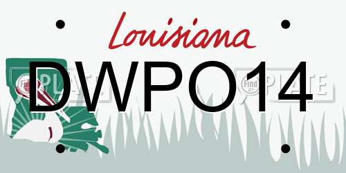 DWPO14 Louisiana License Plate