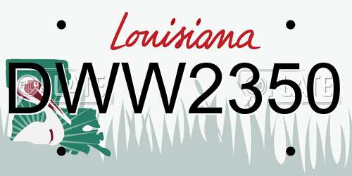 DWW2350 Louisiana License Plate
