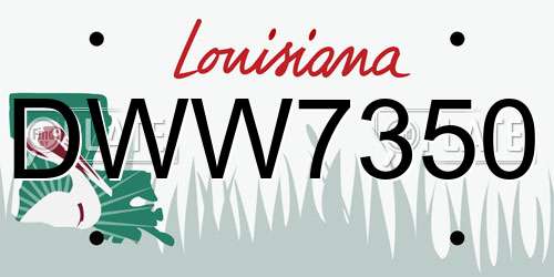 DWW7350 Louisiana License Plate
