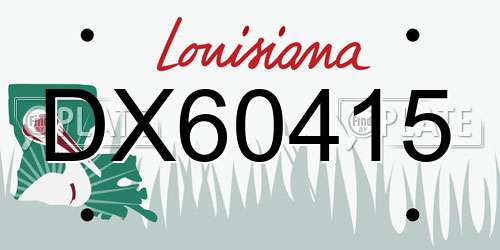 DX60415 Louisiana License Plate