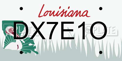 DX7E1O Louisiana License Plate