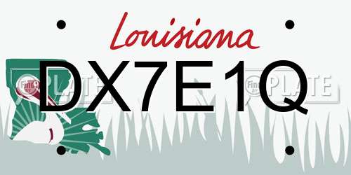 DX7E1Q Louisiana License Plate
