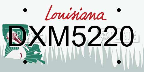 DXM5220 Louisiana License Plate