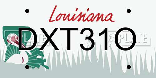 DXT31O Louisiana License Plate