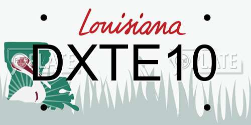 DXTE10 Louisiana License Plate