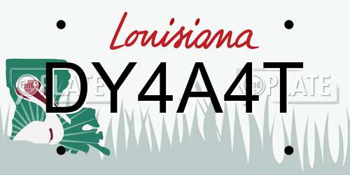DY4A4T Louisiana License Plate