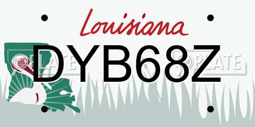DYB68Z Louisiana License Plate