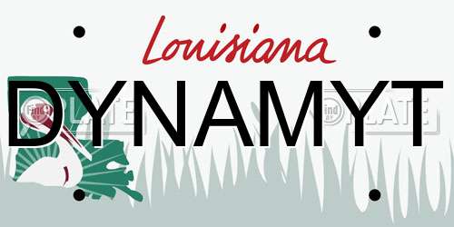 DYNAMYT Louisiana License Plate