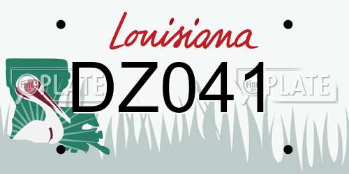 DZ041 Louisiana License Plate