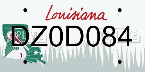 DZ0D084 Louisiana License Plate