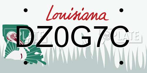 DZ0G7C Louisiana License Plate