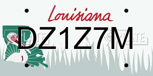 DZ1Z7M Louisiana License Plate