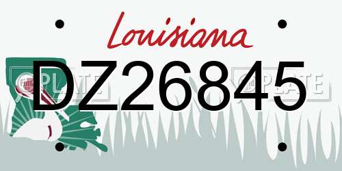 DZ26845 Louisiana License Plate