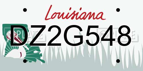 DZ2G548 Louisiana License Plate