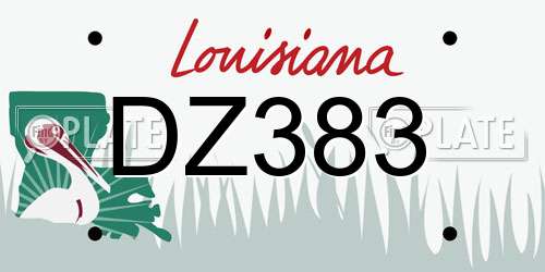 DZ383 Louisiana License Plate