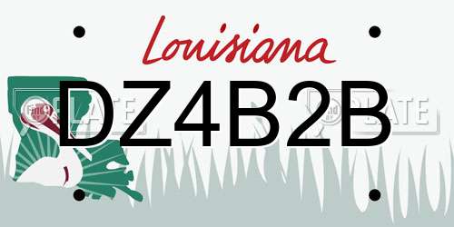 DZ4B2B Louisiana License Plate