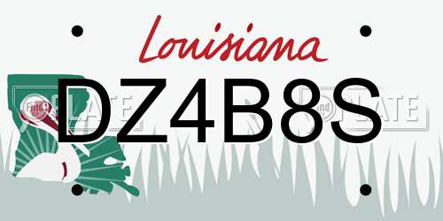 DZ4B8S Louisiana License Plate