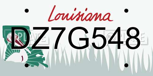DZ7G548 Louisiana License Plate
