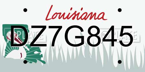 DZ7G845 Louisiana License Plate
