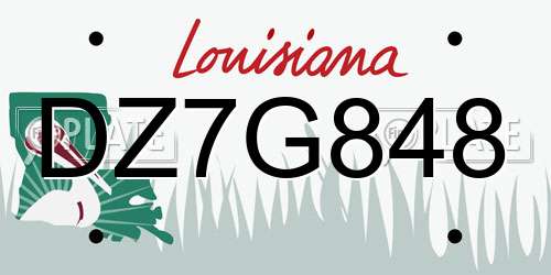 DZ7G848 Louisiana License Plate