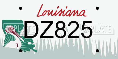 DZ825 Louisiana License Plate